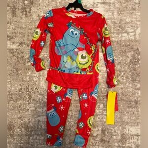 Pixar Holiday Kids Red Monsters Inc Pajama Set size 5T-NWT